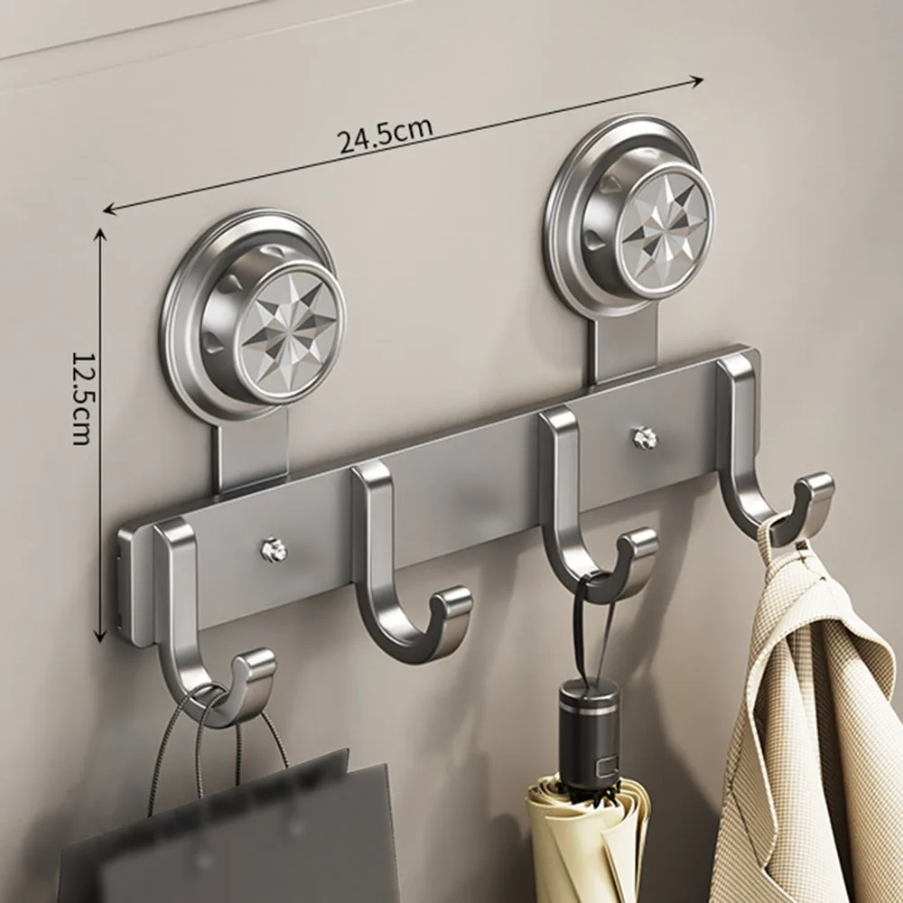 

Waterproof Suction Cup Door Hook 4/5/6/7/8 Hook Strong Load-bearing Bathroom Towel Rack Reusable Space Saving