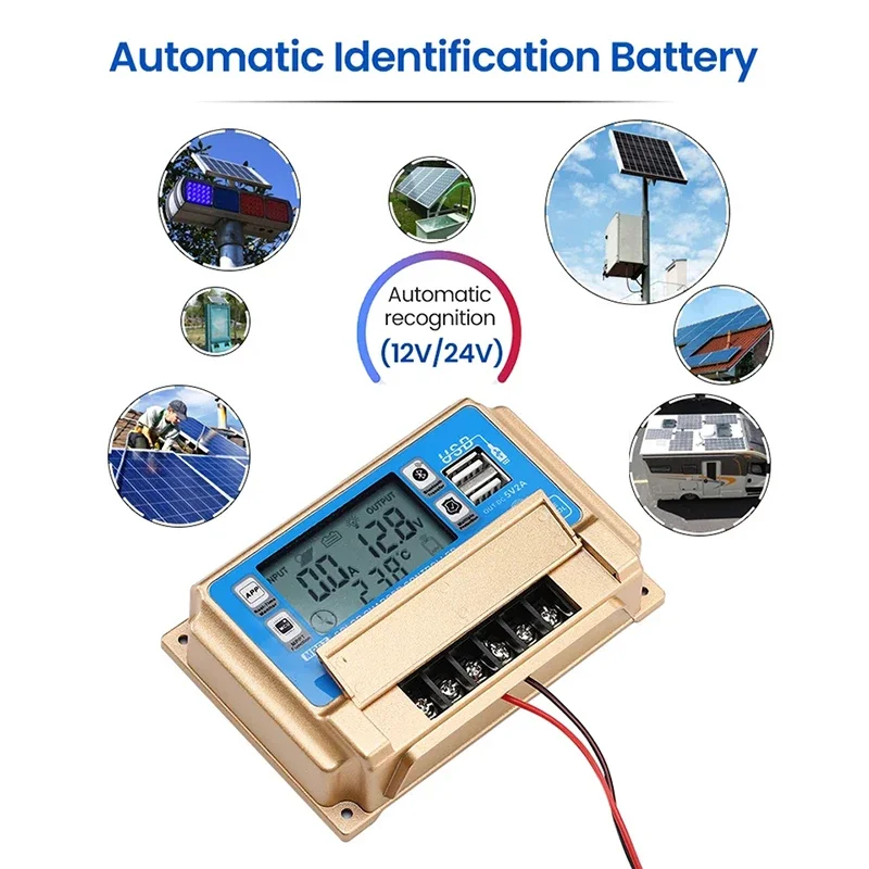 30/40/50/60A Solar Charge Controller MPPT 12V 24V Solar Intelligent Controller With Bluetooth/Wifi Solar Panel Charger Regulator