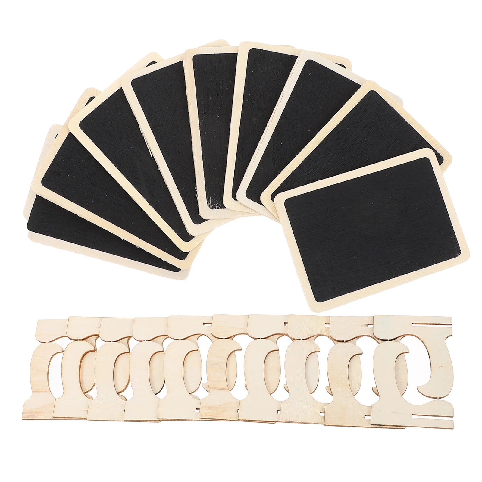 10Pcs Mini Wooden Chalkboards Erasable Desktop Message Boards Wedding Tabletop Signs Decorative Display Boards