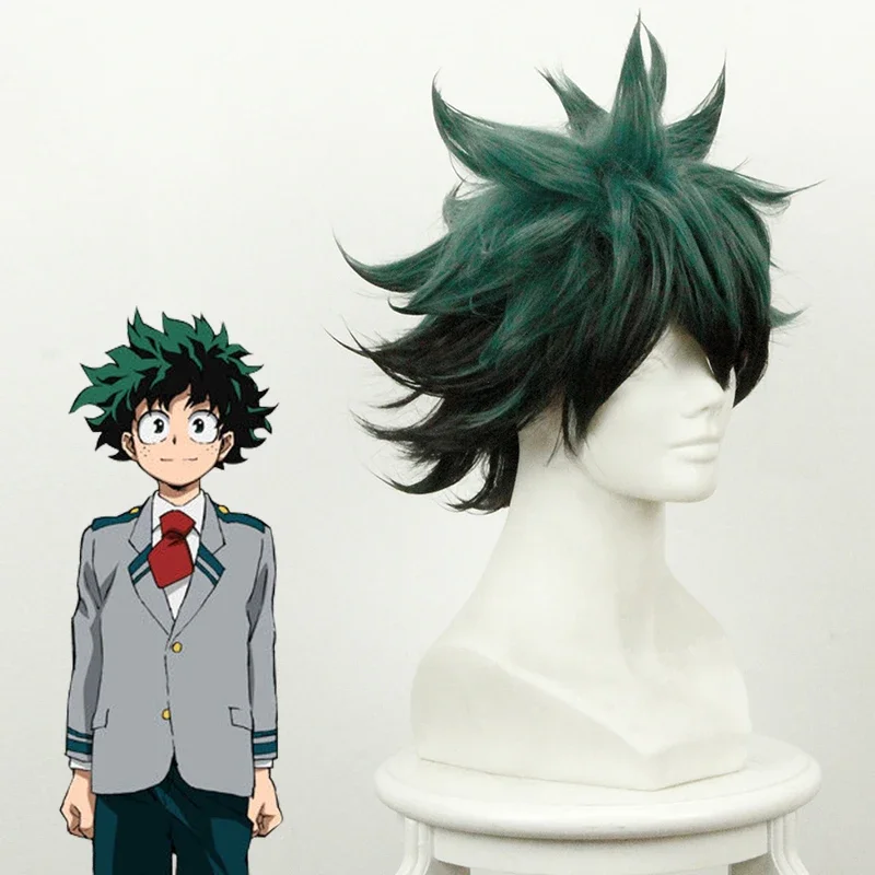 Anime My Hero Academia Midoriya Izuku Cosplay wig Green to dark green wig for Halloween Christmas Party Masquerade Anime Shows