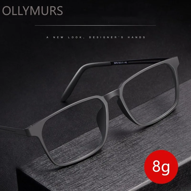 

OLLYMURS ultra-light Flexible TR90 Pure Titanium Eyewear Big Face Fashion Optical Prescription Eyeglasses Frame Men And Women