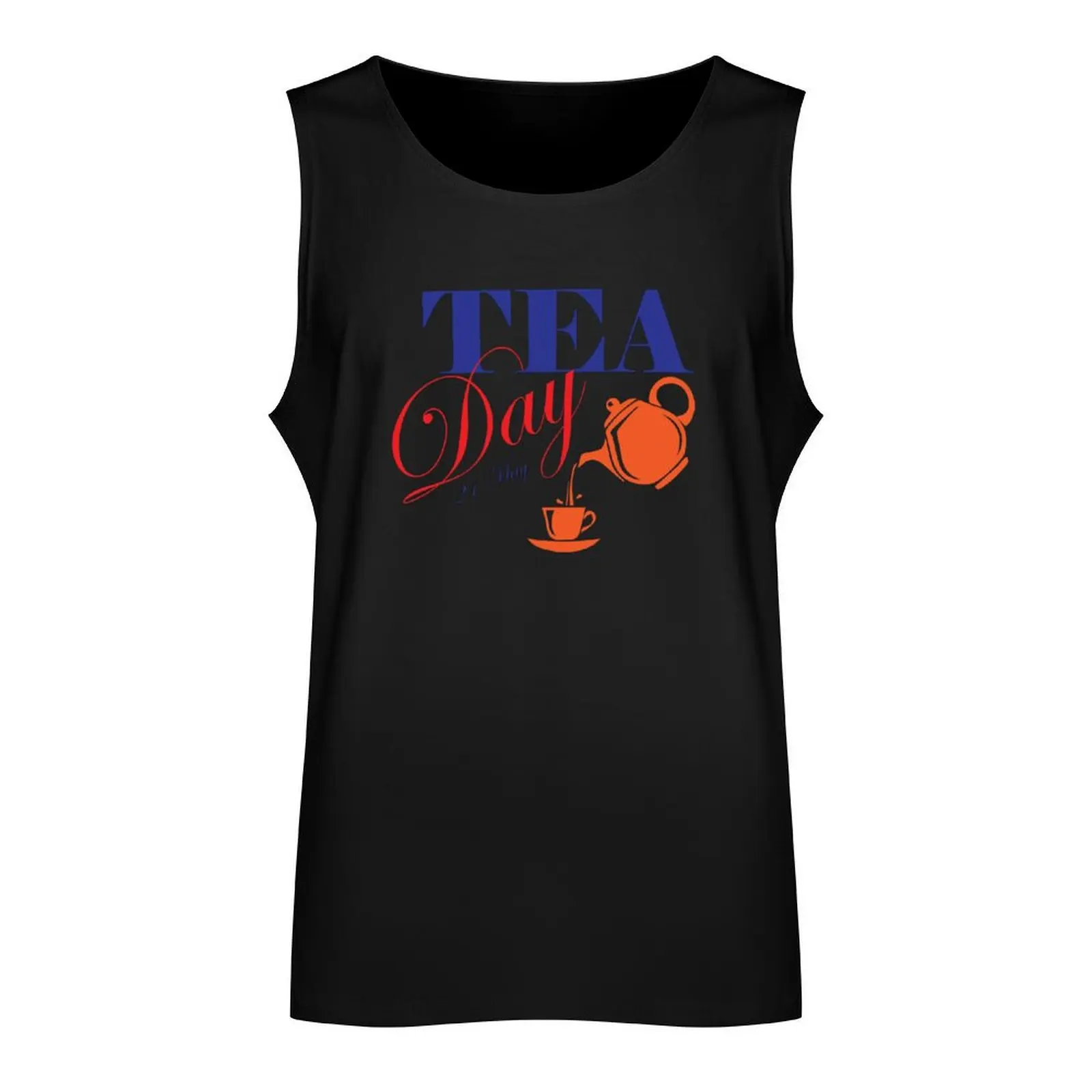 International Tea Day Tank Top singlets for men Top sleeveless jackets Men's summer clothes 2024