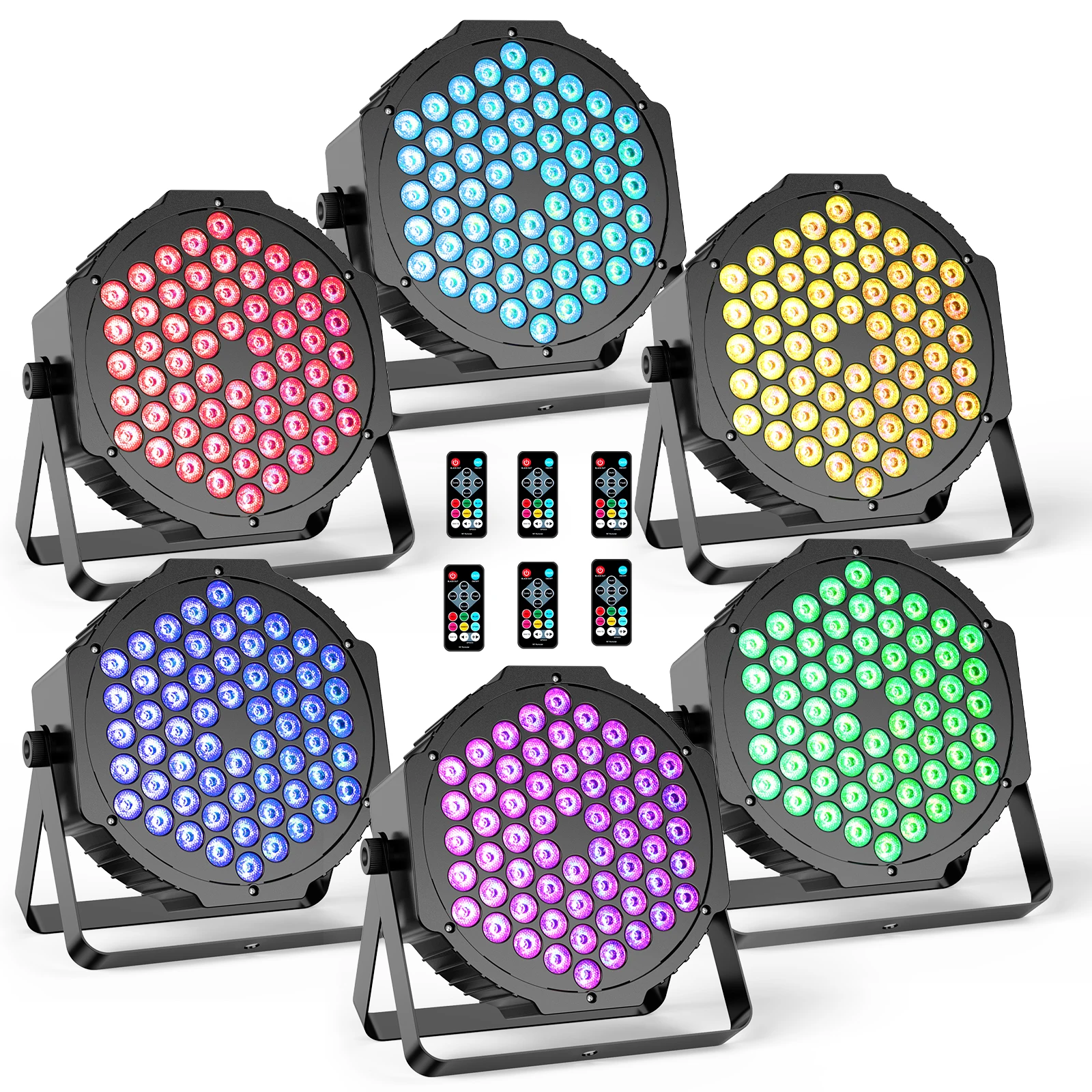 

Набор из 6 прожекторов Par Light с 60 светодиодами, 90 Вт, с дистанционным управлением DMX, звуковой активацией, для DJ-мероприятий, свадеб, музыкальных шоу, выступлений в церкви и концертных выступлений