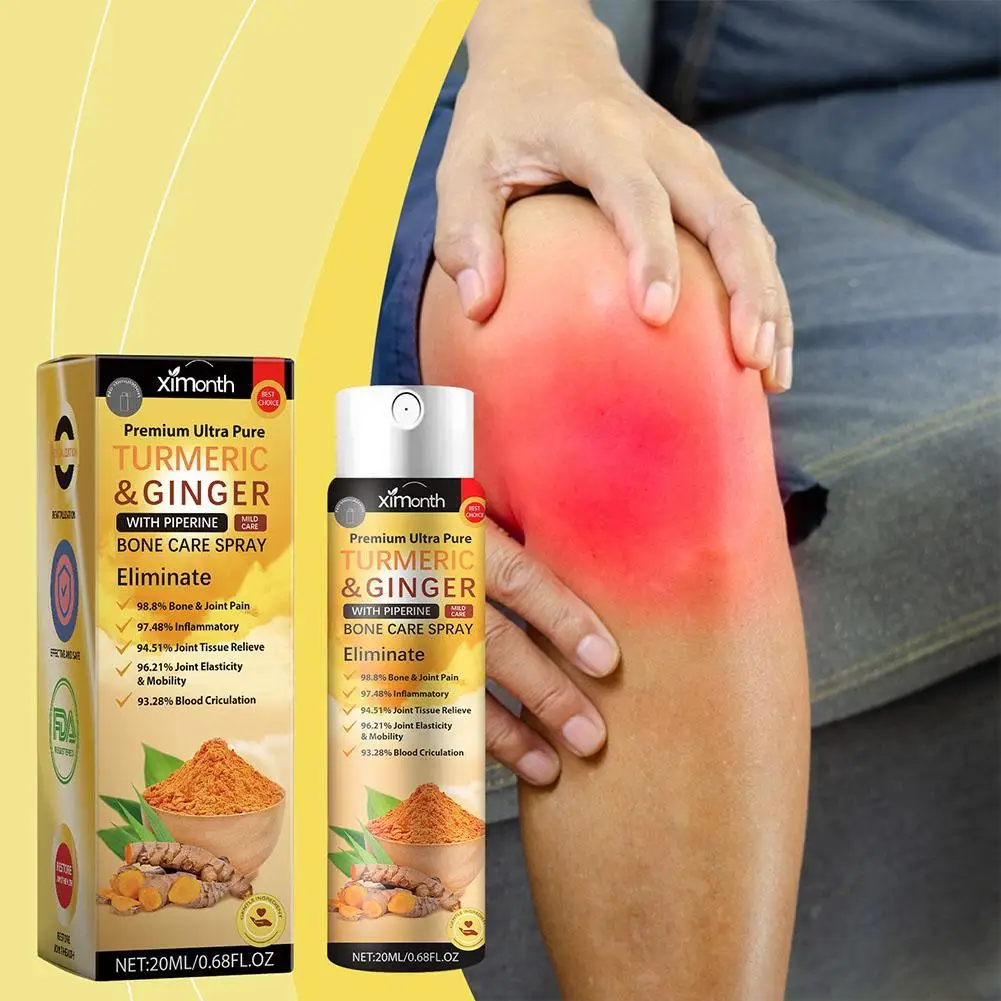 Turmeric Ginger Joint Care Spray Herbal Bone Care Body Relief Mist Soothing Massage Spray For Knee Muscle Joint Relief