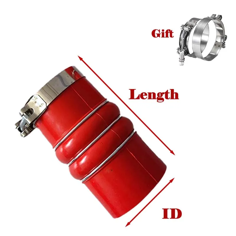 Intercooler Intake Pipe Turbocharger Connection Pipe Corrugated Silicone Tube Car Hump Silicone Hose ID45-110mm