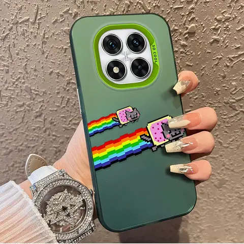 Rainbow Cat Frostat Skal till Xiaomi Redmi Note 14 13 12 10 Pro Plus 11S 14C 13C 12C 9C 11S K70 K60 A2 A1 Turbo 4 Akrylskydd 10 best sales k60-fodral - №9