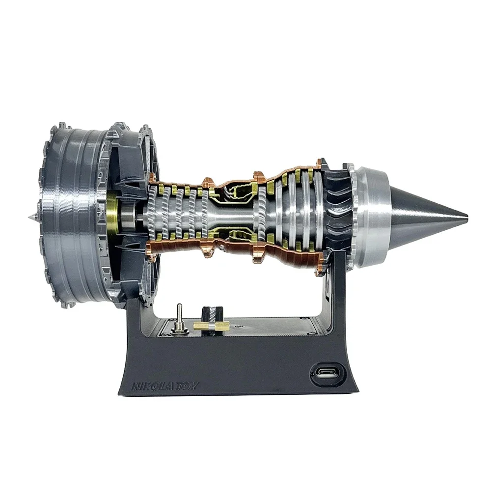 25CM TR-900 Turbofan Engine Model Kit Jet Aircraft 3D Printing Aviation Model Toy Man Kids Gift - Finished Product