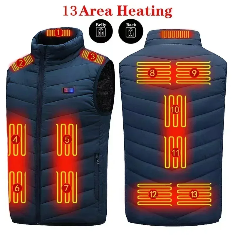 Male and Female Universal USB 13 Zone Intelligent Heating Vest Men's Winter Electric Heating Suit