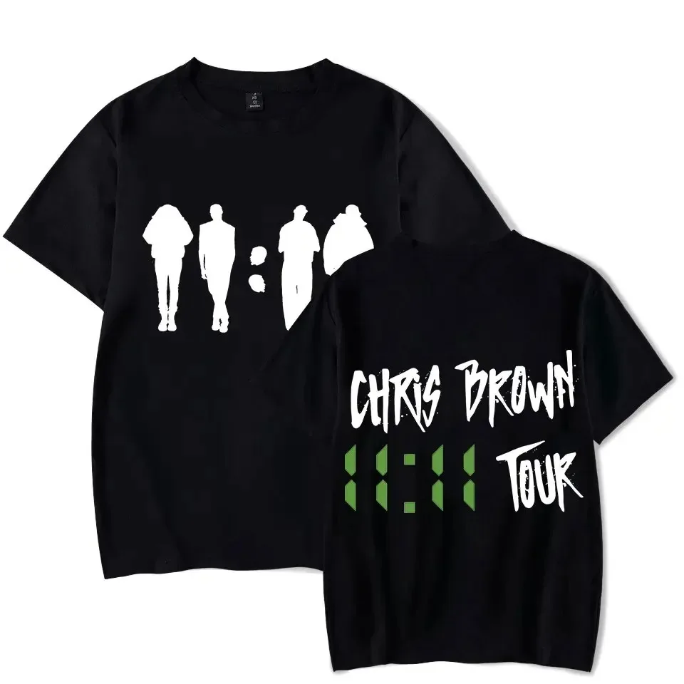 Chris Brown 11:11 Tour Rapper Merch T-Shirt Women Men Crewneck Short Sleeve Fashion Tee