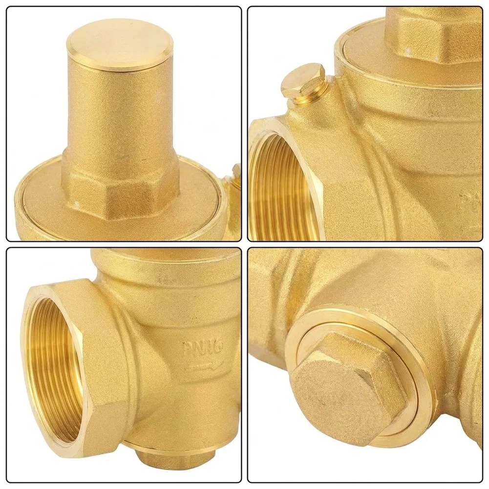 Adjustable High Flow Water Pressure Reducing Valve Tap Fitting Household Plumbing System Steady Water Flow Hardware Accessory