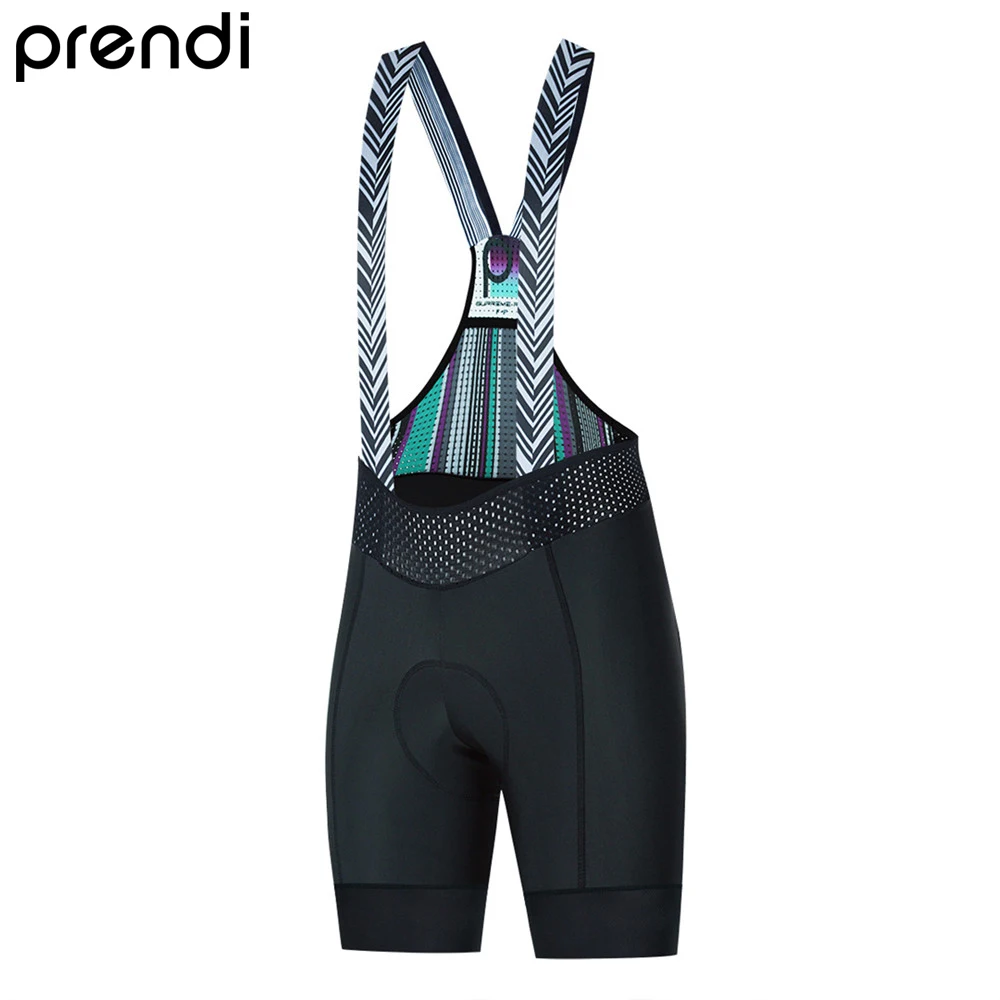 

PRENDI Women Cycling Bib Shorts Gel Pad Summer New Cool Female Ropa Ciclismo Clothing with Rubber Non-Slip Band Lady Sport Wear