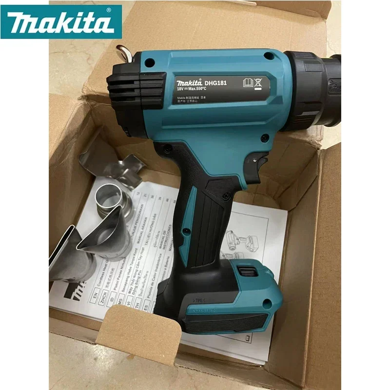 Makita DHG181 Cordless Heat Gun Rechargeable 18V LXT Lithium High Power Welding Thermal Blower Shrink Wrapping Tools Hot Air Gun