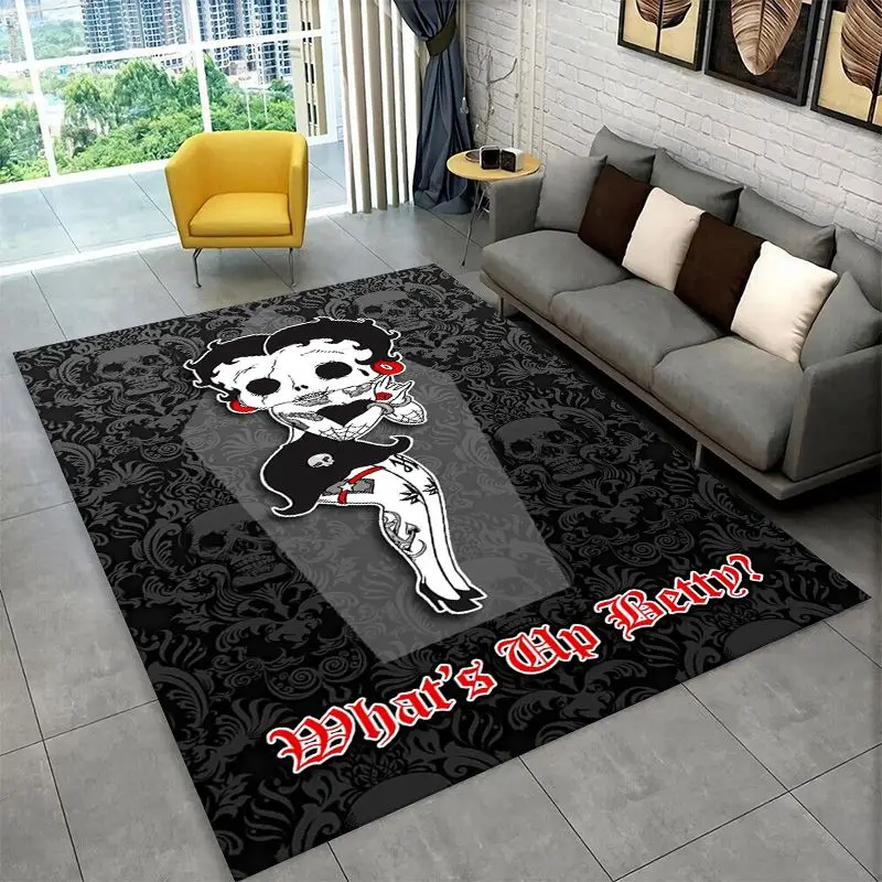 Cute B-Betty Girl B-Boop Cartoon Living Room Non-Slip Area Rug Soft Carpet for Bedroom  Playroom Sofa,Home Decor Doormat Gift