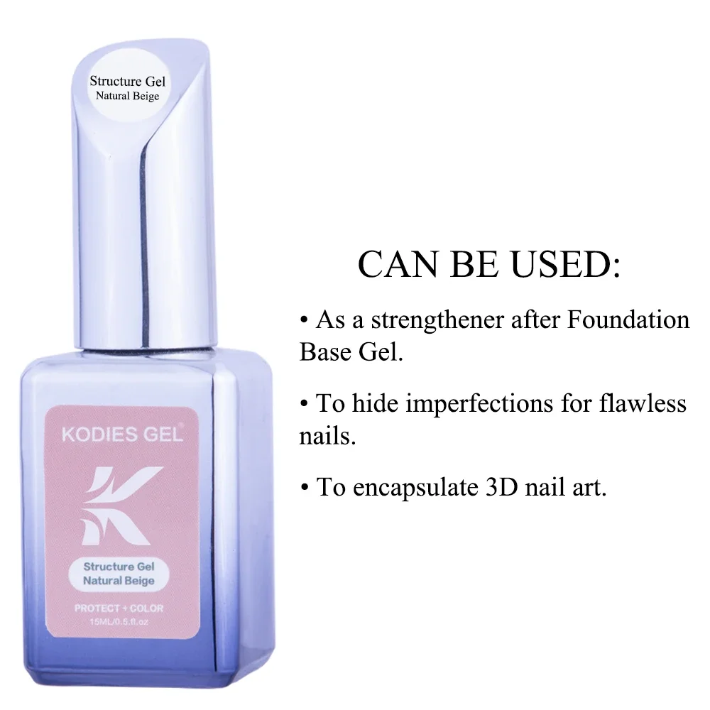 كوديس جل قاعدة مطاطية طلاء أظافر جل بيج طبيعي 15 مللي هيكل شبه دائم للأشعة فوق البنفسجية لون قاعدة هلام ورنيش مانيكير Nailart #5