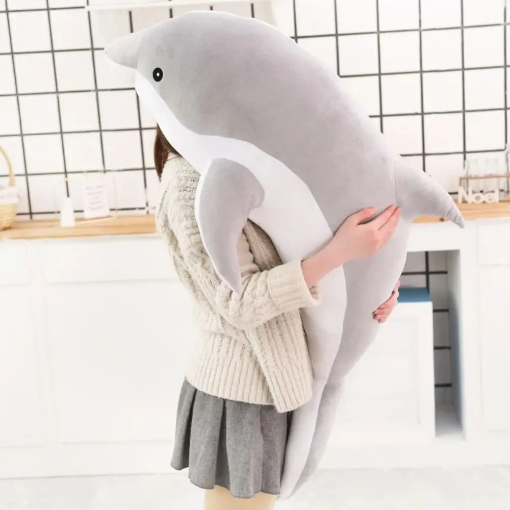 30/ 50CM Dolphin Plush Toys Children's Gift Soft Blue Pink Grey Stuffed Dolphin PP Cotton Fill Animal Doll