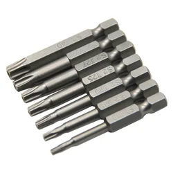 7 Pack Torx for Head Screwdriver Bit Set 1/4 inch Shank T10-T40 Steel Security Tamper Proof Star 5 Point Screwdriver