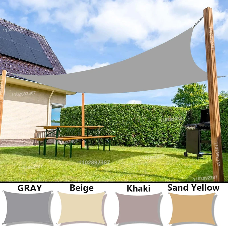 Outdoor Awnings Waterproof Sun Shade Sail Garden Canopi For Terrace Car Canvas Awning Rectangle Pool Sun-Shelter Sunshade Sail