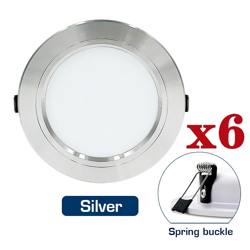 LARZI 6 stücke LED Downlight 110 V 220 V DC12V 24 V Decke Licht 5 W-18 W Einbau Led unten licht Runde Panel Licht Scheinwerfer Innen Beleuchtung 4