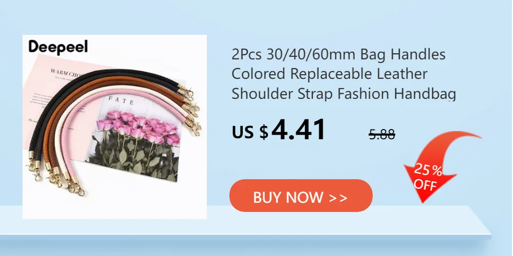 2Pcs 30/40/60/115cm Pu Leather Bag Handles Metal Hook Buckles Handbag Purse Replacement Shoulder Straps DIY Bags Accessories