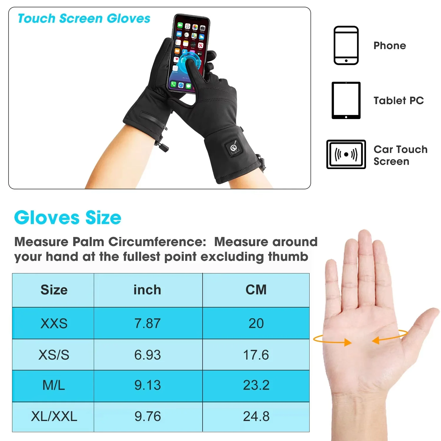 Winter Motorcycle Fashionable USB Heating Snowboarding Gloves Waterproof Windproof Touch-Screen Features Skiing