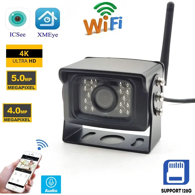 Rear Wifi IP Camera Night Vision 940nm Security Wireless Surveillance Camera ICSEE 8MP 5MP 4MP TF Card Slot Outdoor Bird Nest