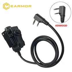 EARMOR Tactical PTT Tactical Headset Button activated push-to-talk PTT adapter M51interface fit for KENWOOD BAOFENG RADIO