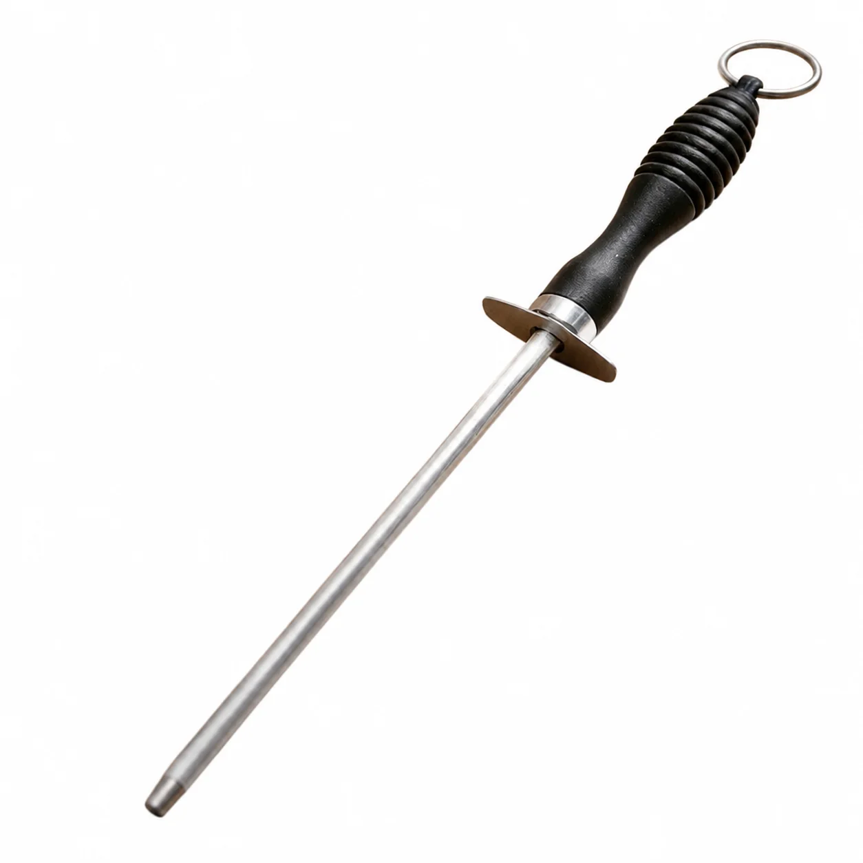 Mini Knife Sharpening Steel, Small Handle Kitchen Sharpening Rod with Stainless Steel Rod and Hanging Ring