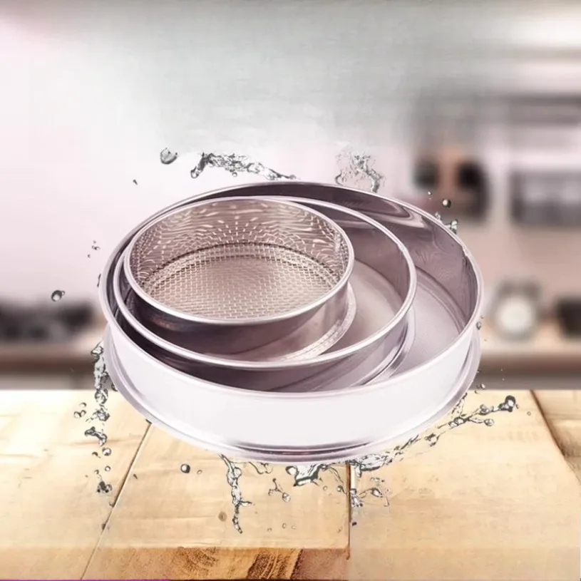 304 Stainless Steel Strainers Multi-size Kitchen Food Flour Sieve Powder Shakers Screen Filter Strainer Colanders