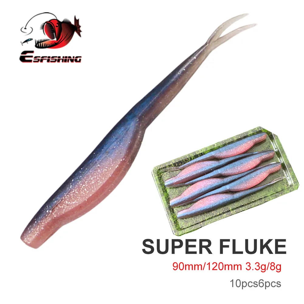 

KESFISHING Super Fluke 120 мм; Рыба; Искусственные мягкие приманки; Мягкая приманка для ловли окуня и щуки; Искусственная рыболовная приманка