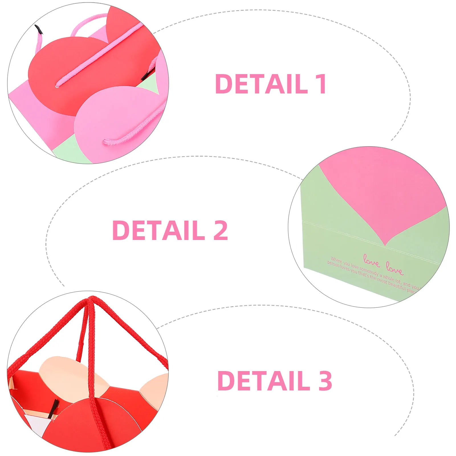 

9pcs Love Heart Gift Bags Portable Paper Pouches Wedding Birthday Party Packaging Bags For Boutique Chocolate Clothing Storage