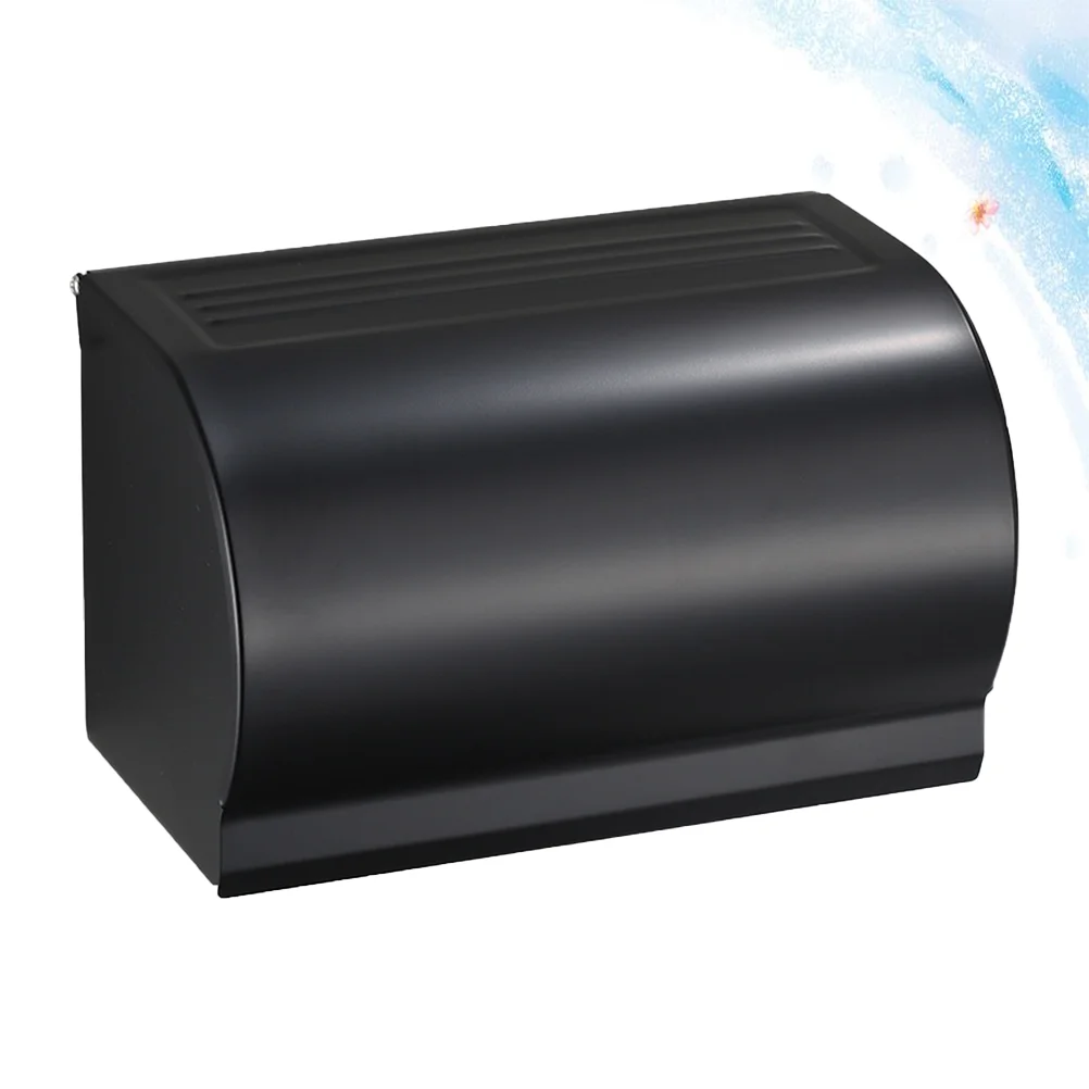 

Wall Mount Bathroom Roll Paper Box European Style Paper Towel Dispenser Paper Tissue Container (Black)