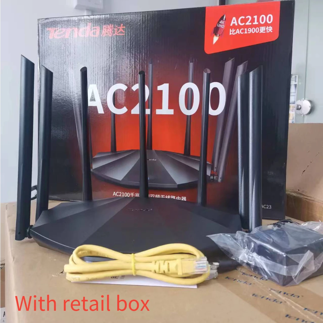 Tenda-AC23 스마트 와이파이 AC2100 라우터 듀얼 밴드 기가비트 무선 홈 인터넷 라우터 7 안테나 기술, CN 버전 