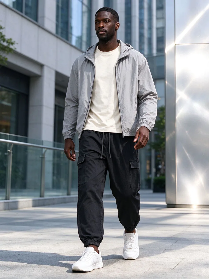 Herren Baumwoll-Leinen-Mischung Cargo Jogginghose mit Elastischem Bund, Kordelzug und Mehreren Taschen, Lässige Atmungsaktive Streetwear-Hose für Männer – Detail 14