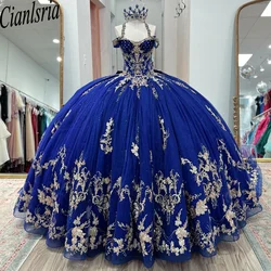 Glitter Quinceanera Dress Ball Gown Lace Applique Beading Sequins Spaghetti Corset Sweet 16 Vestido De 15 Anos