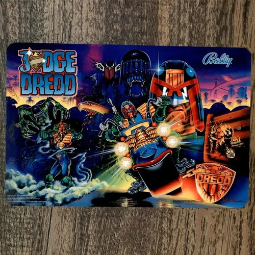 Letrero Metálico de Videojuego Judge Dredd Arcade para Pared