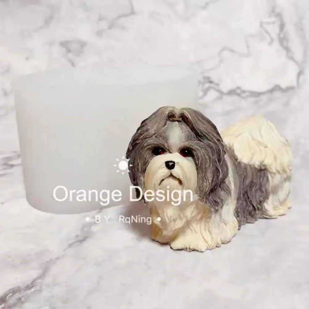 Pet Dog Souvenir Plaster Mold Shih Tzu Silicone Mold Animal Shape Scented Candle Soap Clay Mold Poodle