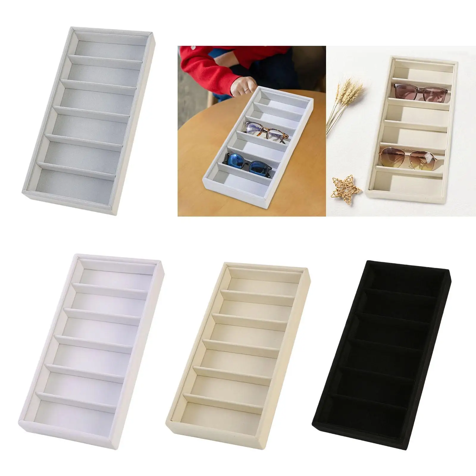 bandeja-expositora-de-Oculos-forrada-em-veludo-com-6-compartimentos-caixa-organizadora-de-Oculos-de-sol-para-vitrine