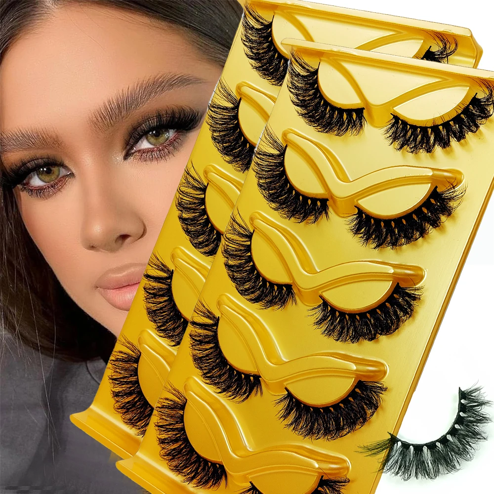 10 Paare/2 Pack Falsche Wimpern Cat Eye Wispy End Eye Längliche Dicke Faux Nerz Wimpern Flauschige Kurze Natürliche gefälschte Wimpern