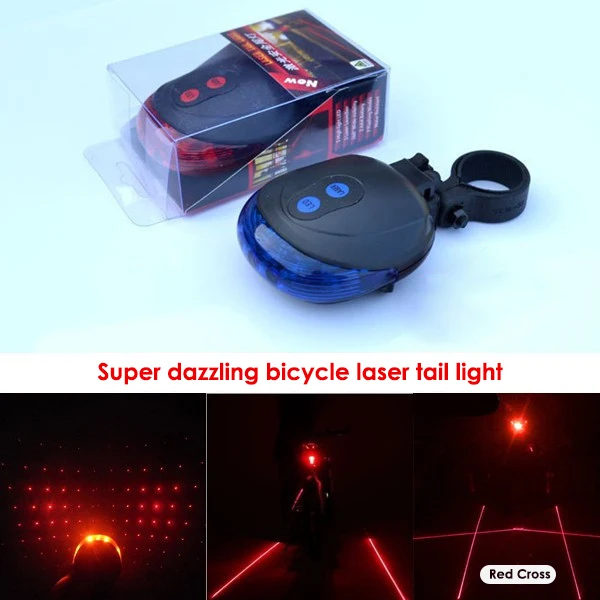 Waterproof Bicycle Cycling Light Taillight LED Laser Safety Warning Bicycle Rear Light Bicycle Tail Light Bicycle Accessories