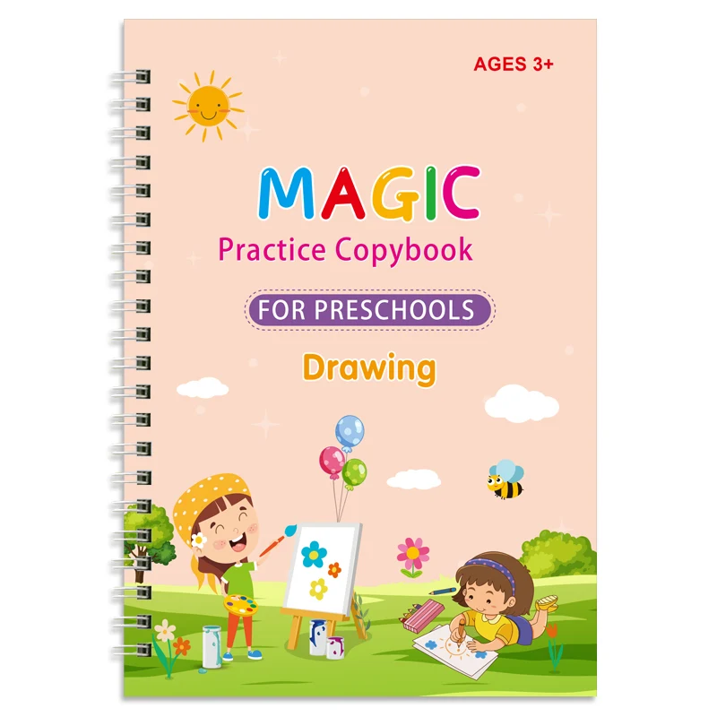 Children'S English Magic Copybook Repeatable Slot Practice With Calligraphy Pen Holder Children'S Early Education Exercise Book