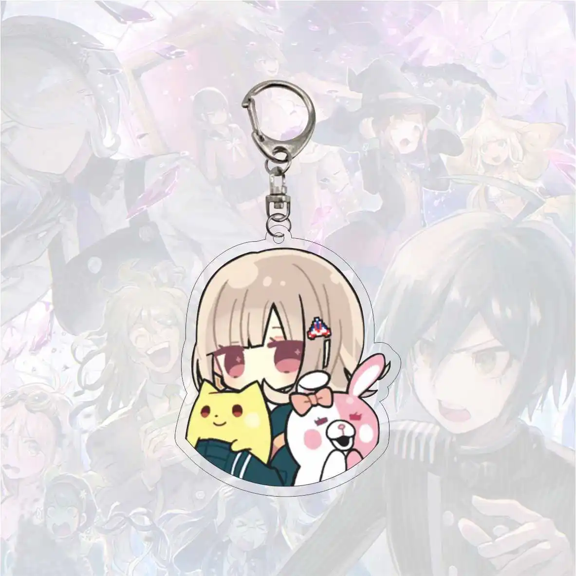 Danganronpa V3 Kokichi Oma Keychain Saihara Shuichi Cosplay Key Chain School Bag Charm Cartoon Acrylic Key Trinkets  Wholesale