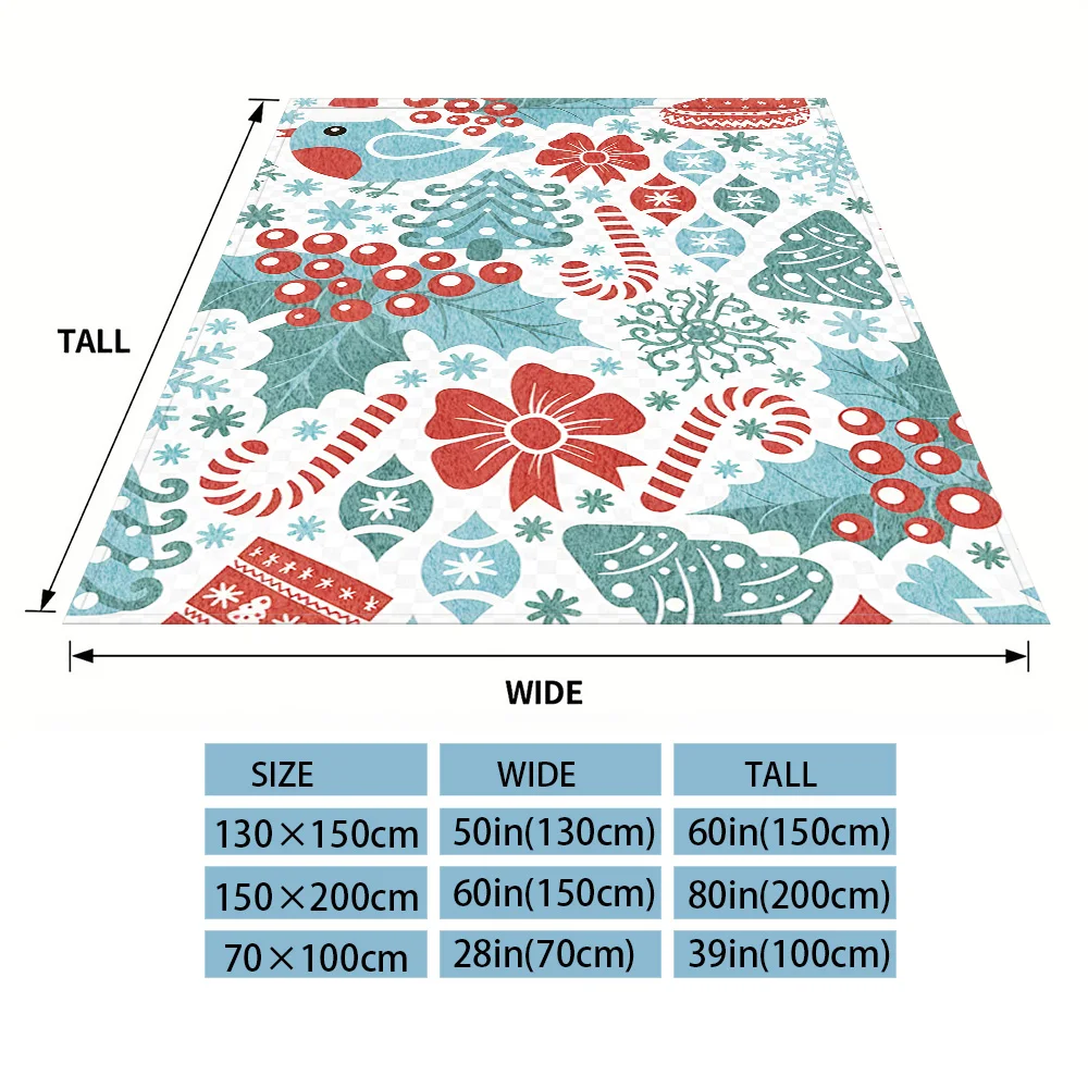 Xmas Folk Winter And Summer Dual-Use Comfortable Flannel Blanket, Soft And Sticky Sofa Cover Blanket, Exquisite Gift