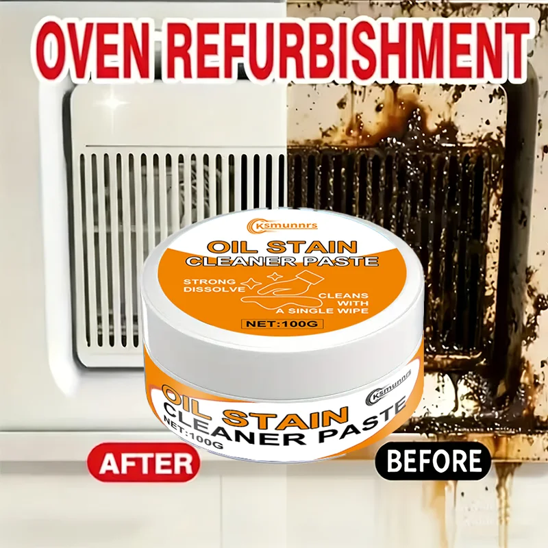 Glass stovetop cleaner, removes grease and grime from gas stove tempered glass, cleans scale and black stains, polish for cloudy