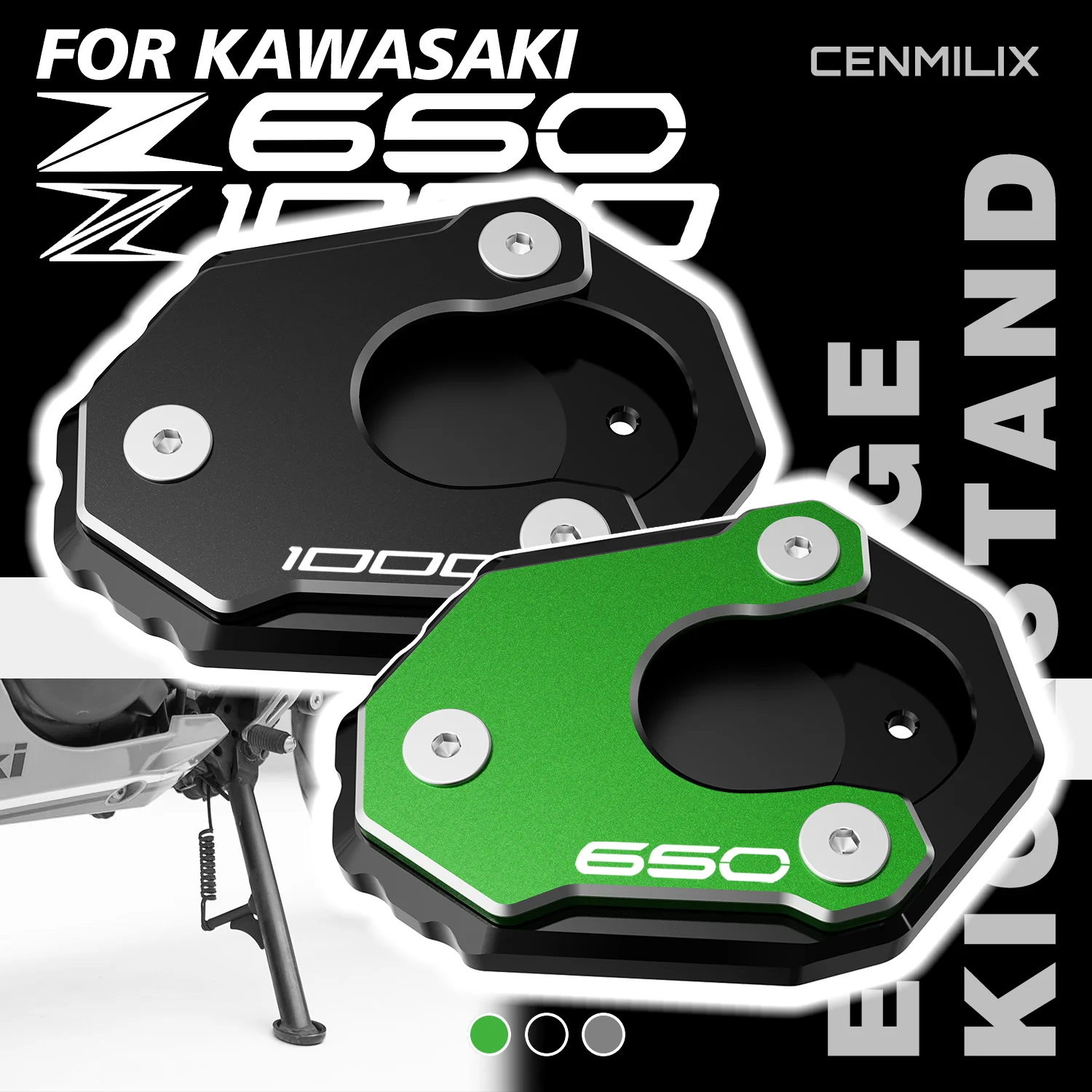 

2024 для KAWASAKI Z650 RS Z 650 Z1000 R SX Ninja 650 ninja 1000sx 250 300, аксессуары, боковая подставка для мотоцикла, подставка для увеличения