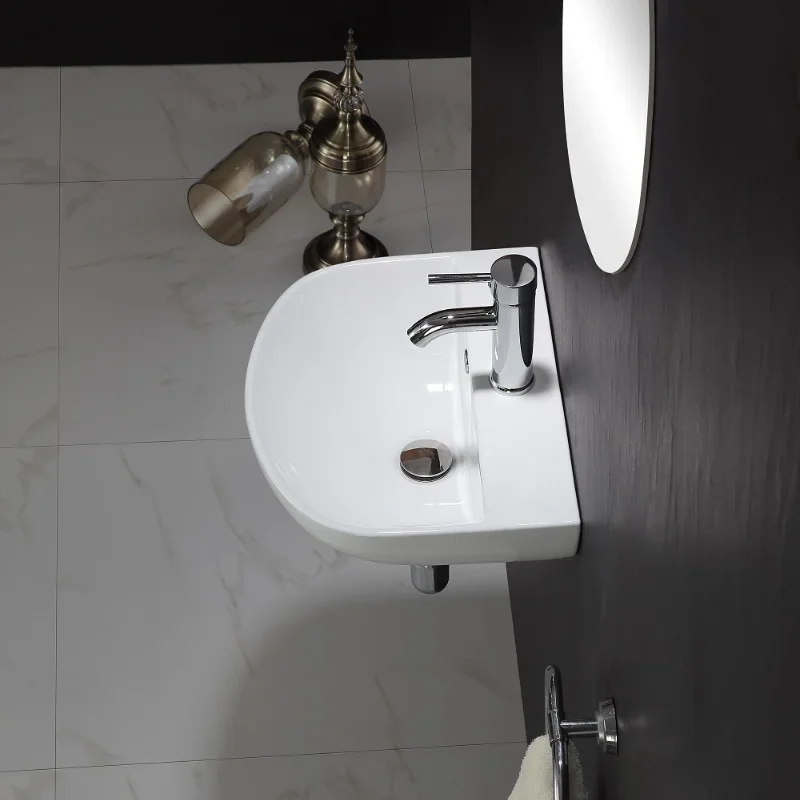 

Apartment Bathroom Washbasin Bathroom Mirror Face Wash Sink White Ceramic Sink Simple Art Washbasin on The Counter