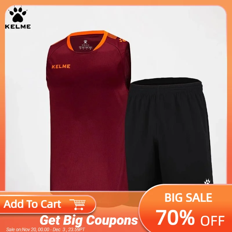

Kelme Sports Vest Set Football Match Training Suit Running Speed Dry Sleeveless Vest Comprehensive Training Set
