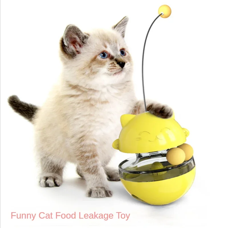 Pet Supplies Cat Turntable Teasing Cat Stick Toy Swing Tumbler Leaking Ball Self-healing Slow Food Device Cat Toys Interactive