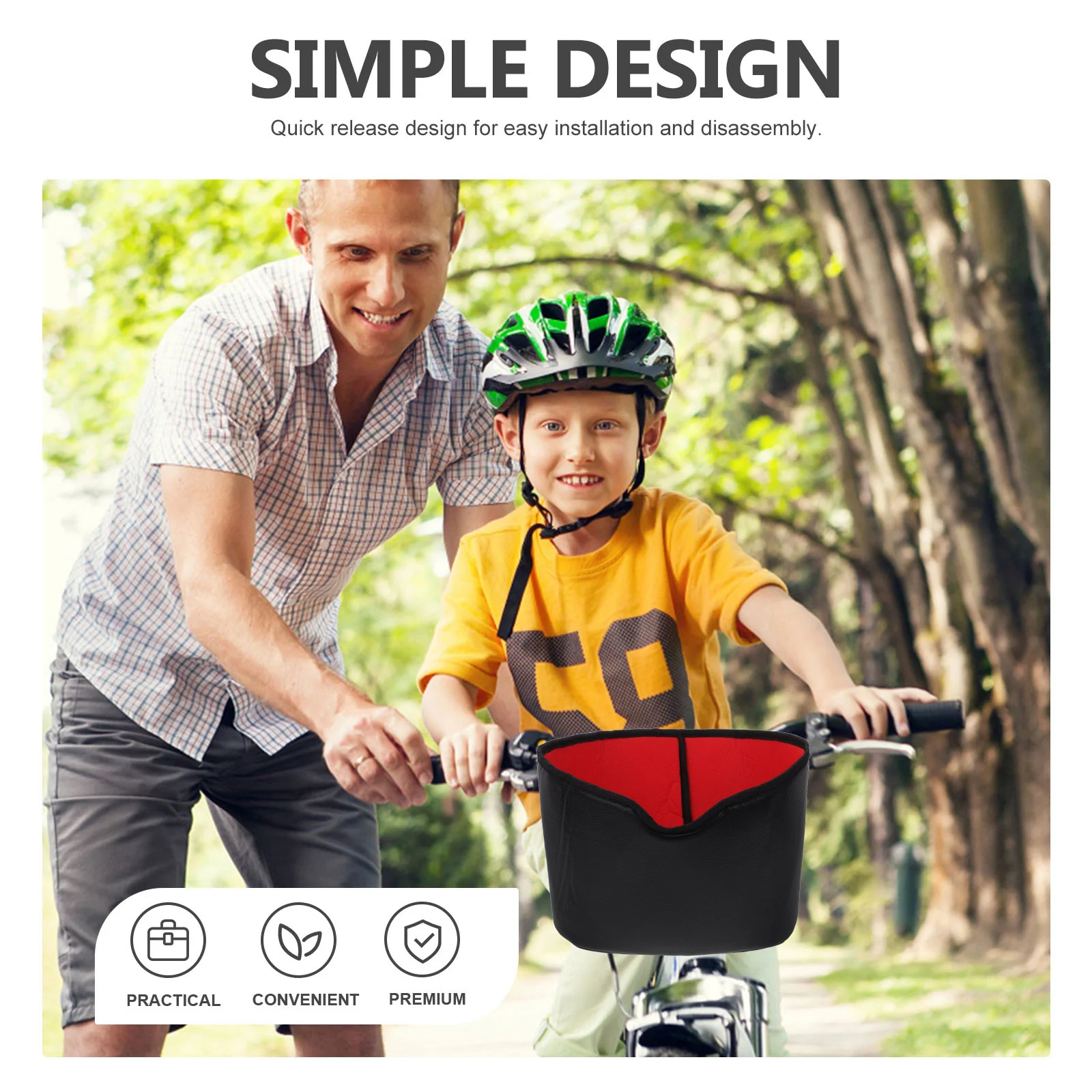 

Double Layer Shockproof Bicycle Basket Liner Bike Basket Liner Foldable Storage Holder Pu Material Black Color One Pc