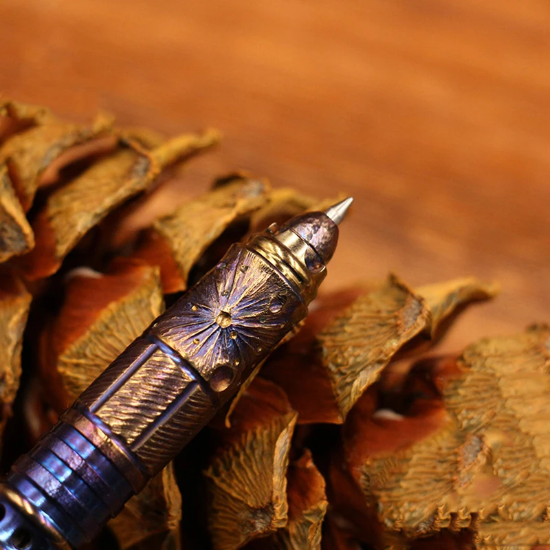 Handmade Starry Sky Limited Edition ไทเทเนียมปากกากดโลหะปากกาลายเซ็น