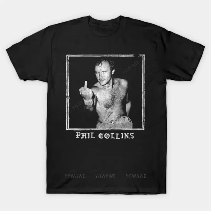 Brand man tee shirt black tshirts for mens Phil Collins T Shirt unisex cotton summer short sleeve fashion Oversized tee-shirt